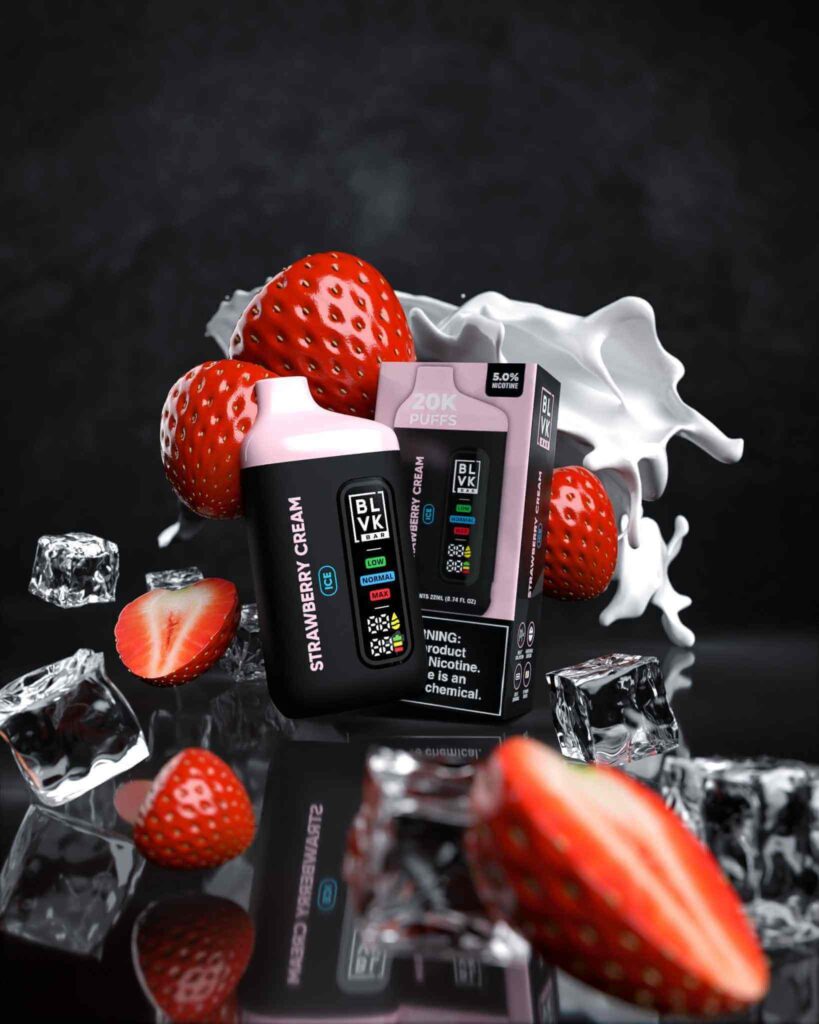 BLVK Bar 20000 Puffs 50mg Nicotine Disposable Vape in Dubai STRAWBERRY CREAM