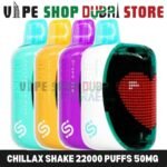 CHILLAX Shake 22000 puffs 50mg nicotine LED indicator disposable vape in Dubai
