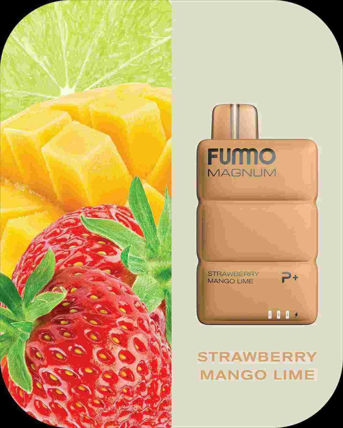 FUMMO Magnum 8000 Puffs 20MG Disposable Vape in Dubai STRAWBERRY MANGO LIME
