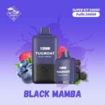 TUGBOAT super kit 24000 puffs 5% Nicotine disposable vape-Black Mamba