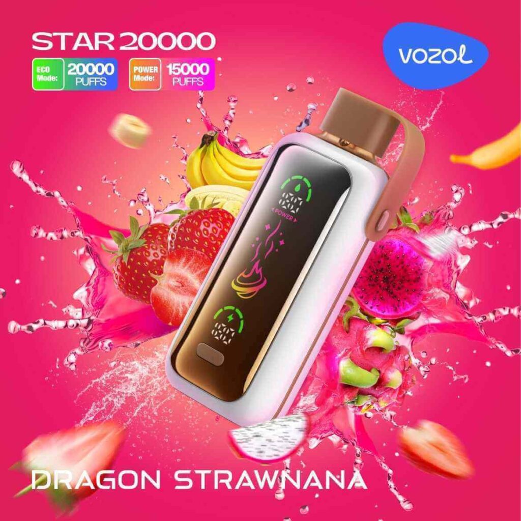 VOZOL Star 20000 Puffs Disposable vape in Dubai DRAGON STRAWNANA