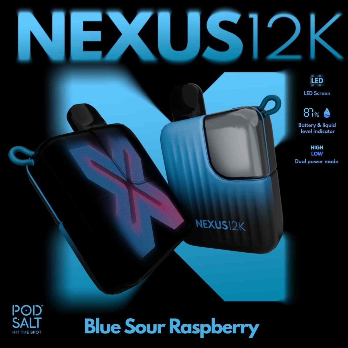 POD SALT Nexus 12000 Puffs Disposable Vape in Dubai BLUE SOUR RASPBERRY