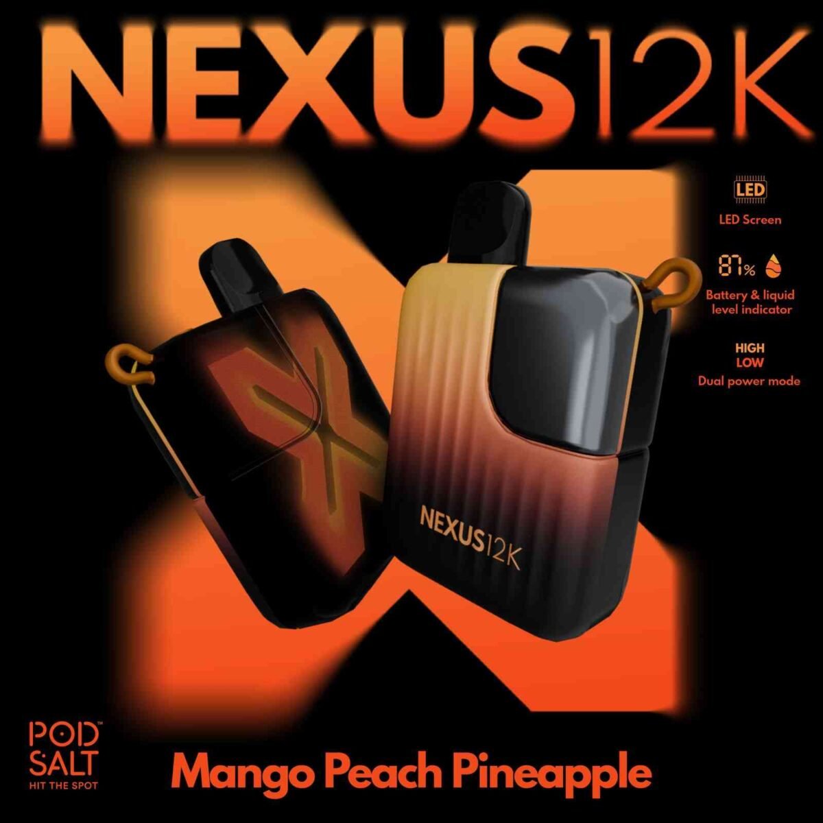 POD SALT Nexus 12000 Puffs Disposable Vape in Dubai MANGO PEACH PINEAPPLE