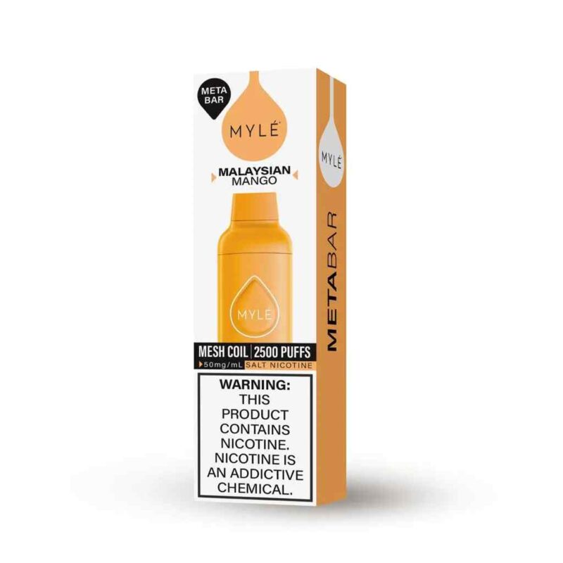 MYLE Meta Bar 2500 Puffs 5% Nicotine Disposable Vape in Dubai Malaysian Mango