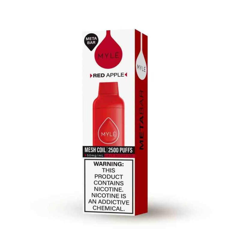 MYLE Meta Bar 2500 Puffs 5% Nicotine Disposable Vape in Dubai Red Apple