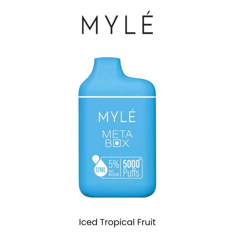 MYLE Meta Box 2% & 5% Nicotine 5000 Puffs Rechargeable Disposable Vape in Dubai Iced Tropical Fruit