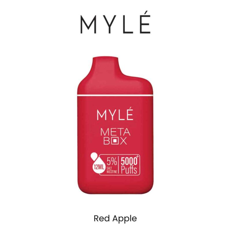 MYLE Meta Box 2% & 5% Nicotine 5000 Puffs Rechargeable Disposable Vape in Dubai Red Apple
