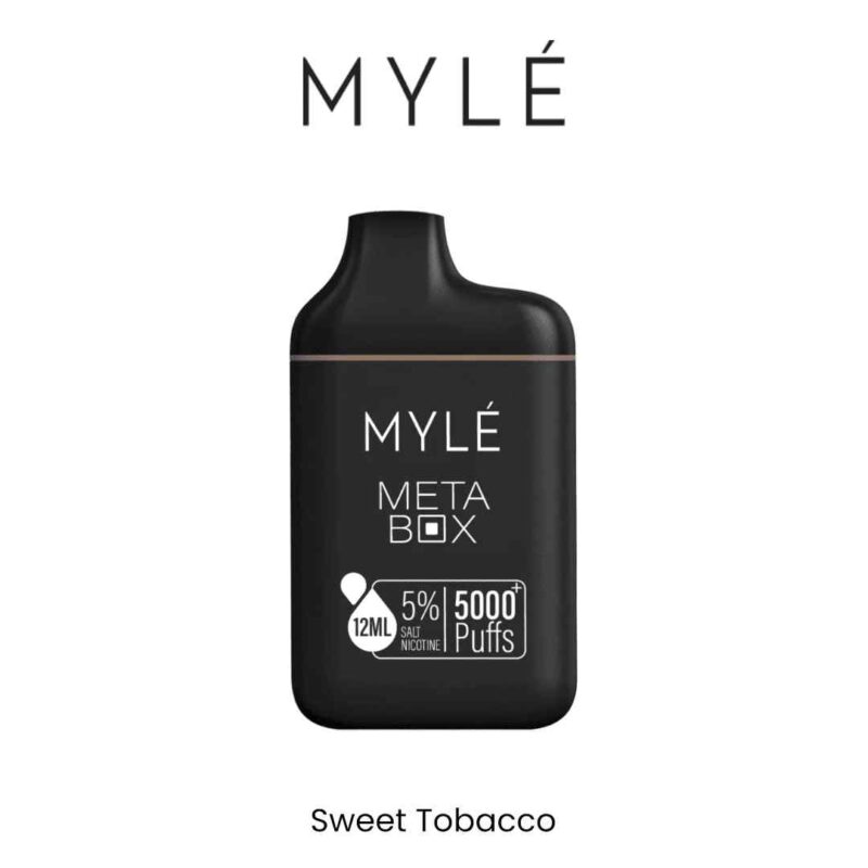 MYLE Meta Box 2% & 5% Nicotine 5000 Puffs Rechargeable Disposable Vape in Dubai Sweet Tobacco