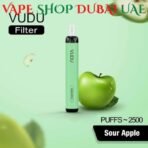 Best VUDU Filter 2500 Puffs 5% Disposable 50mg In Dubai Sour Apple