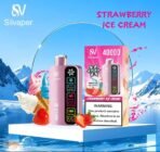 SILVAPER 40000 Puffs 20MG 4 Mode Adjustable Ice Disposable Vape Strawberry Ice Cream