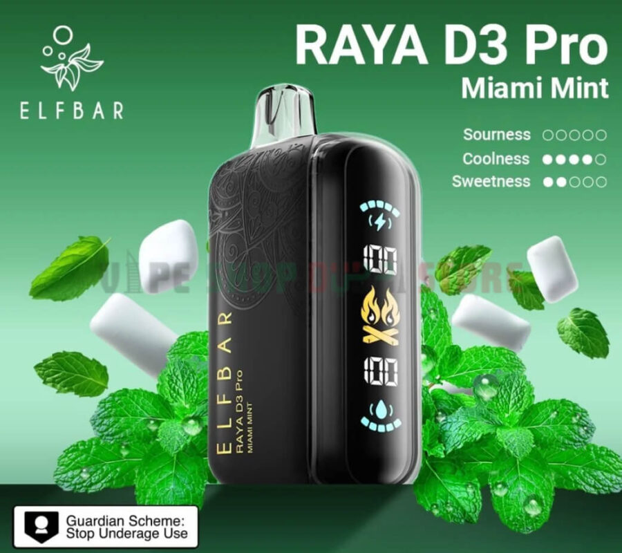 Elfbar-Raya-d3-pro-30000-puffs-50mg-nicotine-triple-mode-disposable-Miami-Mint