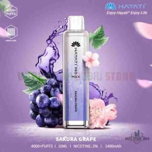 HAYATI-Pro-Max-4000-Puffs-20MG-Disposable-Vape-in-Dubai-SAKURA-GRAPE