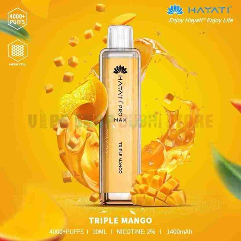 HAYATI-Pro-Max-4000-Puffs-20MG-Disposable-Vape-in-Dubai-TRIPLE-MANGO