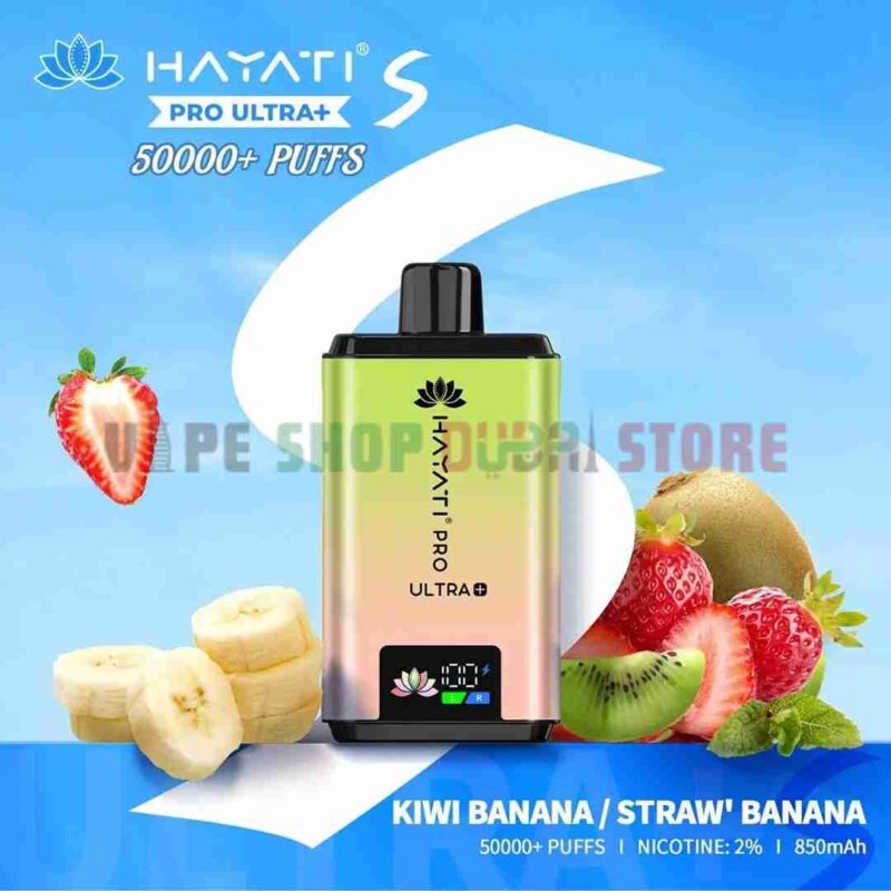 Hayati Pro Ultra+ 50000 Puffs Vape – Ultimate Disposable Vape in Dubai KIWI BANANA OR STRAWBERRY BANANA