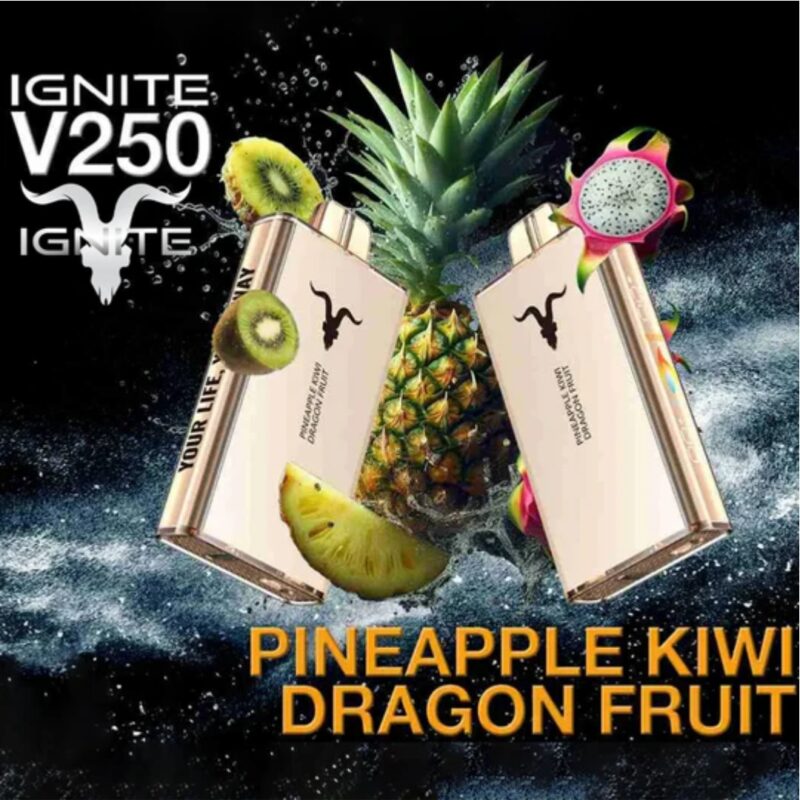 IGNITE V250 25000 Puffs Disposable Vape 50MG – Buy Now in Dubai PINEAPPLE KIWI DRAGON FRUIT