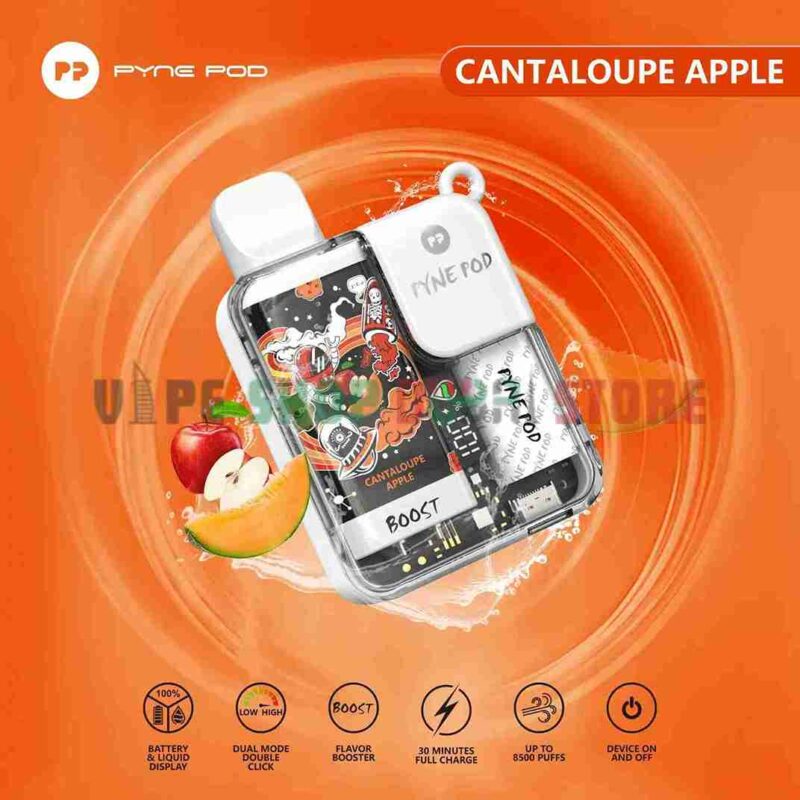 Pyne-Pod-8500-Puffs-50Mg-Disposable-Vape-In-Dubai-CANTALOUPE-APPLE