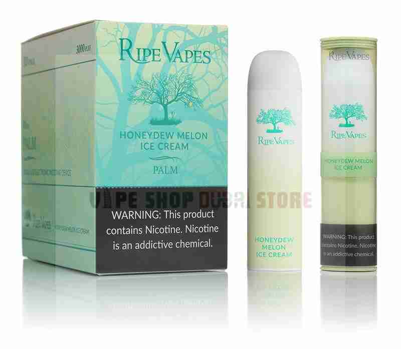 Ripe Vapes Palm 3000 Puffs 20mg Disposable Device in Dubai, UAE-HONEYDEW-MELON-ICE-CREAM