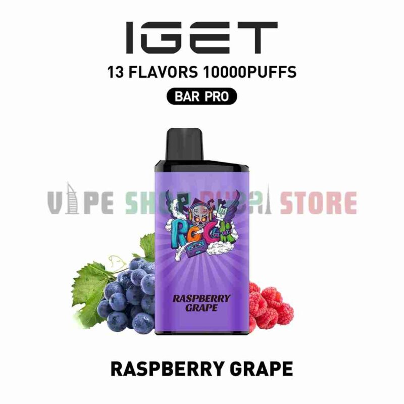 IGET-Bar-Pro-10000-Puffs-50MG-Nicotine-Disposable-Vape-RASPBERRY-GRAPE