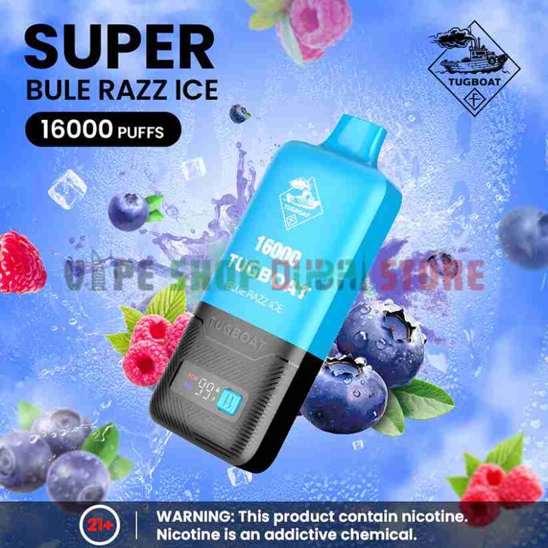 TUGBOAT-Super-16000-Puffs-50MG-Disposable-Vape-Price-in-Dubai-Blue-Razz-Ice