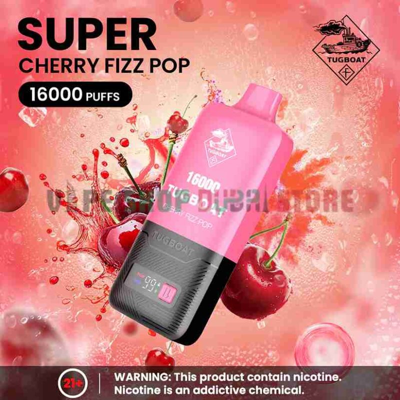 TUGBOAT-Super-16000-Puffs-50MG-Disposable-Vape-Price-in-Dubai-Cherry-Fizz-Pop