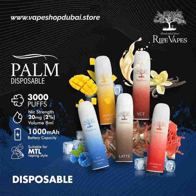 Ripe Vapes Palm 3000 Puffs 20mg Disposable Device in Dubai, UAE