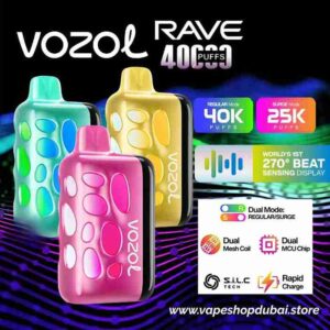 VOZOL Rave 40000 Puffs 50mg review for Dubai users. Learn key specs, pros and cons, flavors, price, authenticity tips, and UAE vaping rules.
