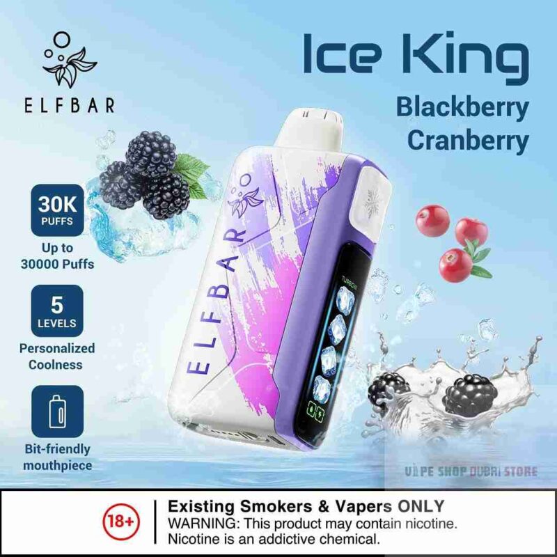 ELF BAR Ice King 30000 Puffs 50MG Disposable Vape in Dubai-BLACKBERRY-CRANBERRY