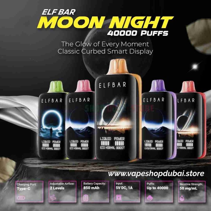 ELF BAR Moon Night 40000 Puffs 50MG Disposable Vape in Dubai-font image