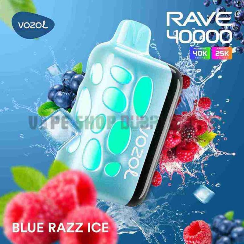 VOZOL Rave 40000 Puffs 50MG Disposable Vape Price in Dubai Blue Razz Ice_3_11zon