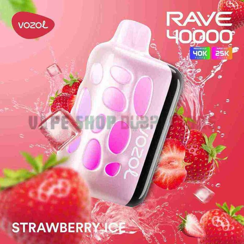 VOZOL Rave 40000 Puffs 50MG Disposable Vape Price in Dubai Strawberry Ice_8_11zon