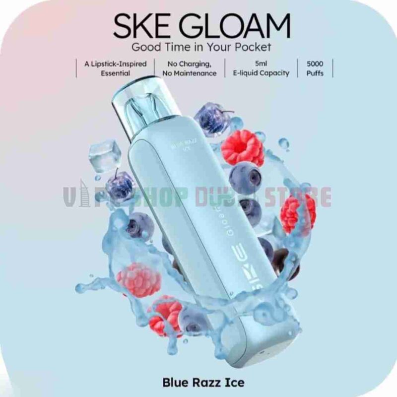 SKE-Gloam-5000-Puffs-Disposable-Vape-20mg-In-UAE-BLUE-RAZZ-ICE