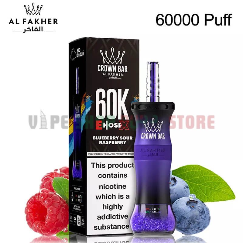 Crown-Bar-Al-fakher-E-hose-x-60000-Puffs-6mg-Nicotine-blueberry-sour-raspberry