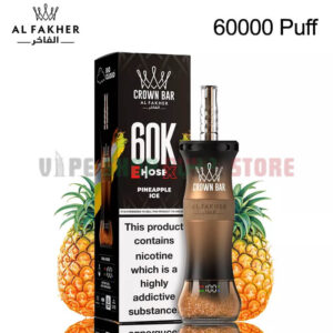Crown Bar Al fakher E-hose x 60000 Puffs 0.6mg Nicotine Disposable Vape In Dubai, UAE Pineapple Ice