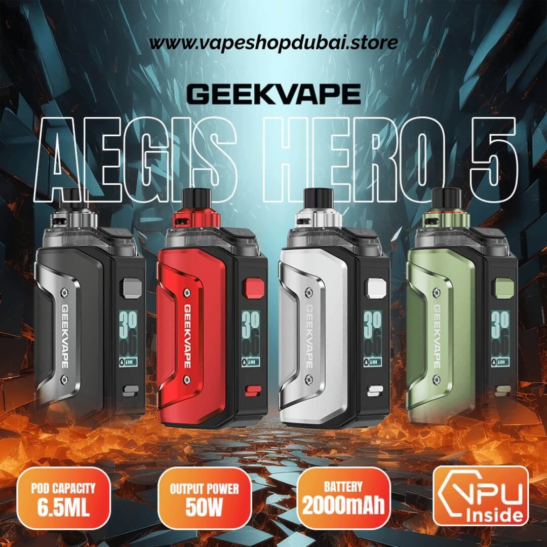 GeekVape Aegis Hero 5 Pod Kit Max 50W 2000mAh in the UAE GeekVape-Aegis-Hero-5-Pod-Kit-Max-50W-2000mAh-in-the-UAE