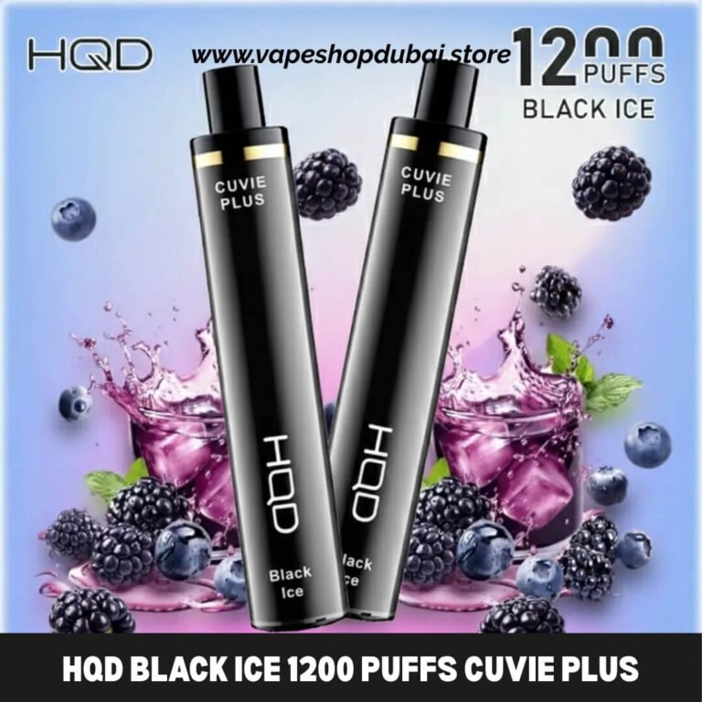 HQD Black Ice 1200 Puffs Cuvie Plus Disposable Vape 50mg in the UAE