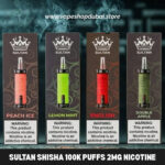 Sultan Shisha 100k Puffs 2mg Nicotine Triple Mesh Disposable Vape In UAE