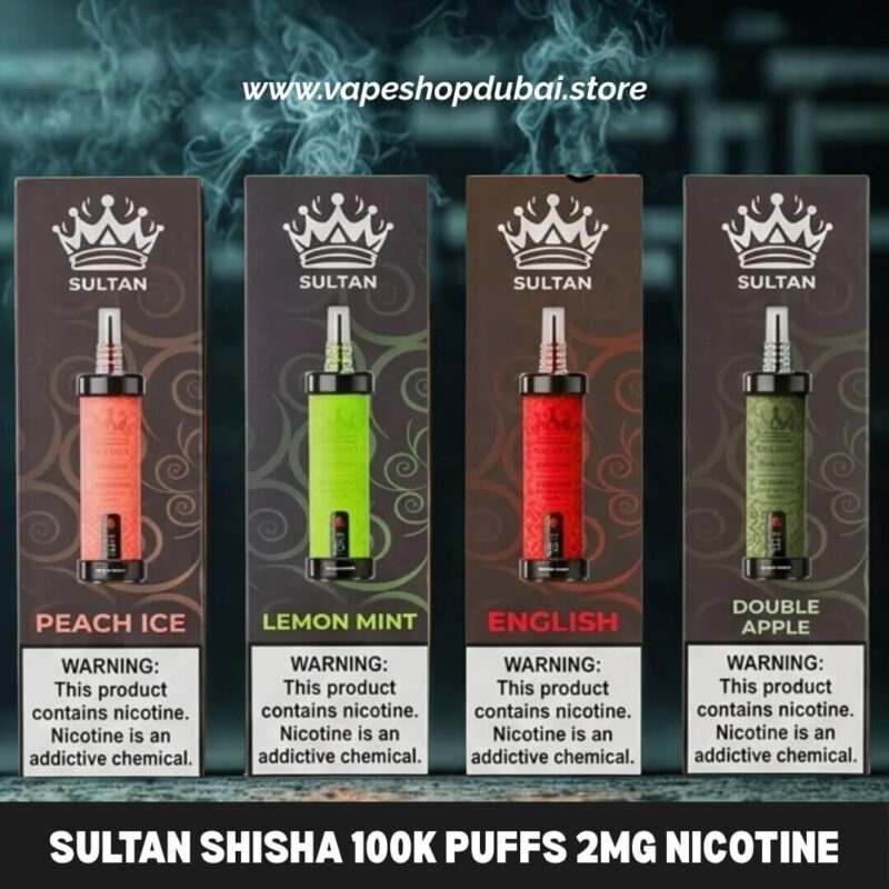 Sultan Shisha 100k Puffs 2mg Nicotine Triple Mesh Disposable Vape In UAE