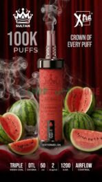 Sultan Shisha 100k Puffs 2mg Nicotine Triple Mesh Disposable Vape In UAE watermelon