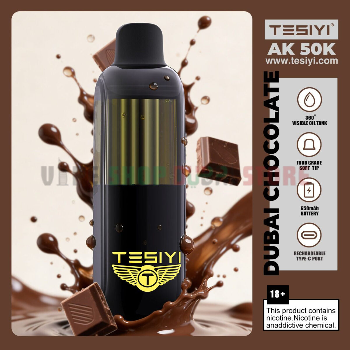 TESIYI AK 50000 Puffs 50mg Disposable Vape in Dubai dubai chocolate