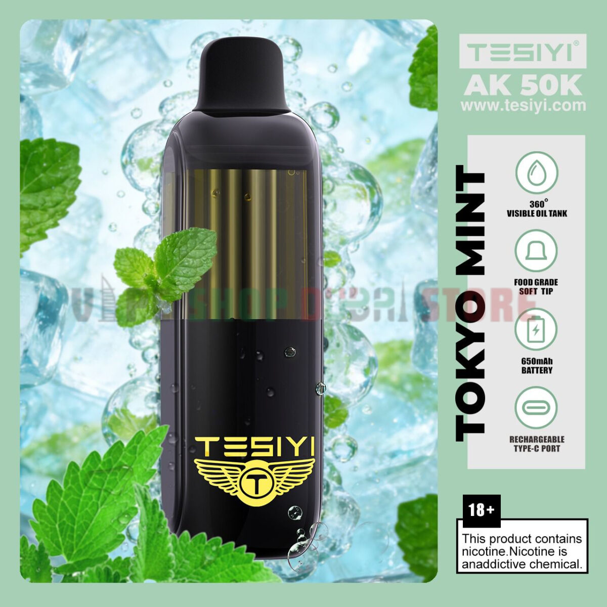 TESIYI AK 50000 Puffs 50mg Disposable Vape in Dubai tokyo mint