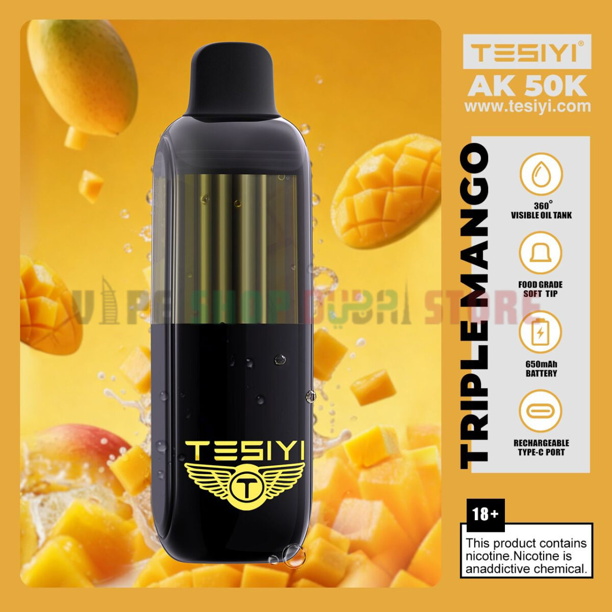 TESIYI AK 50000 Puffs 50mg Disposable Vape in Dubai triple mango