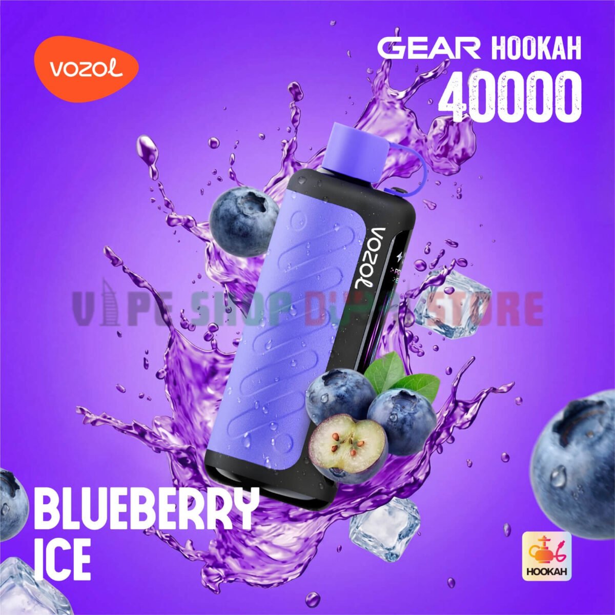 vozol gear hookah 40000 puffs blueberry ice