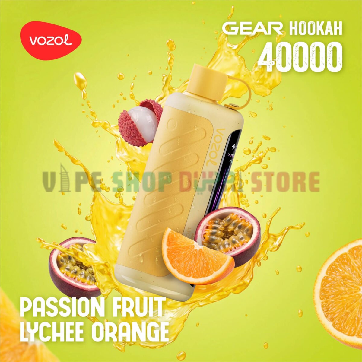 vozol gear hookah 40000 puffs passion fruit lychee orange