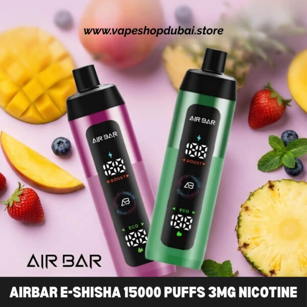 Airbar E shisha 15000 Puffs 3mg Nicotine DTL Vape In UAE