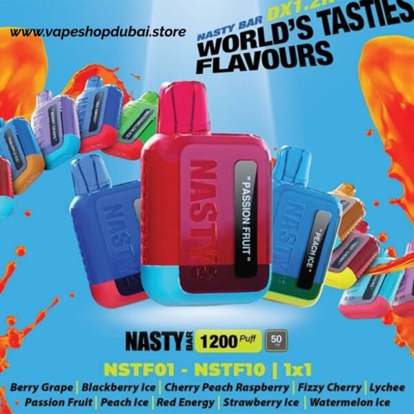 Nasty Bar 1200 Puffs 20MG Nicotine none rechargeable vape In UAE