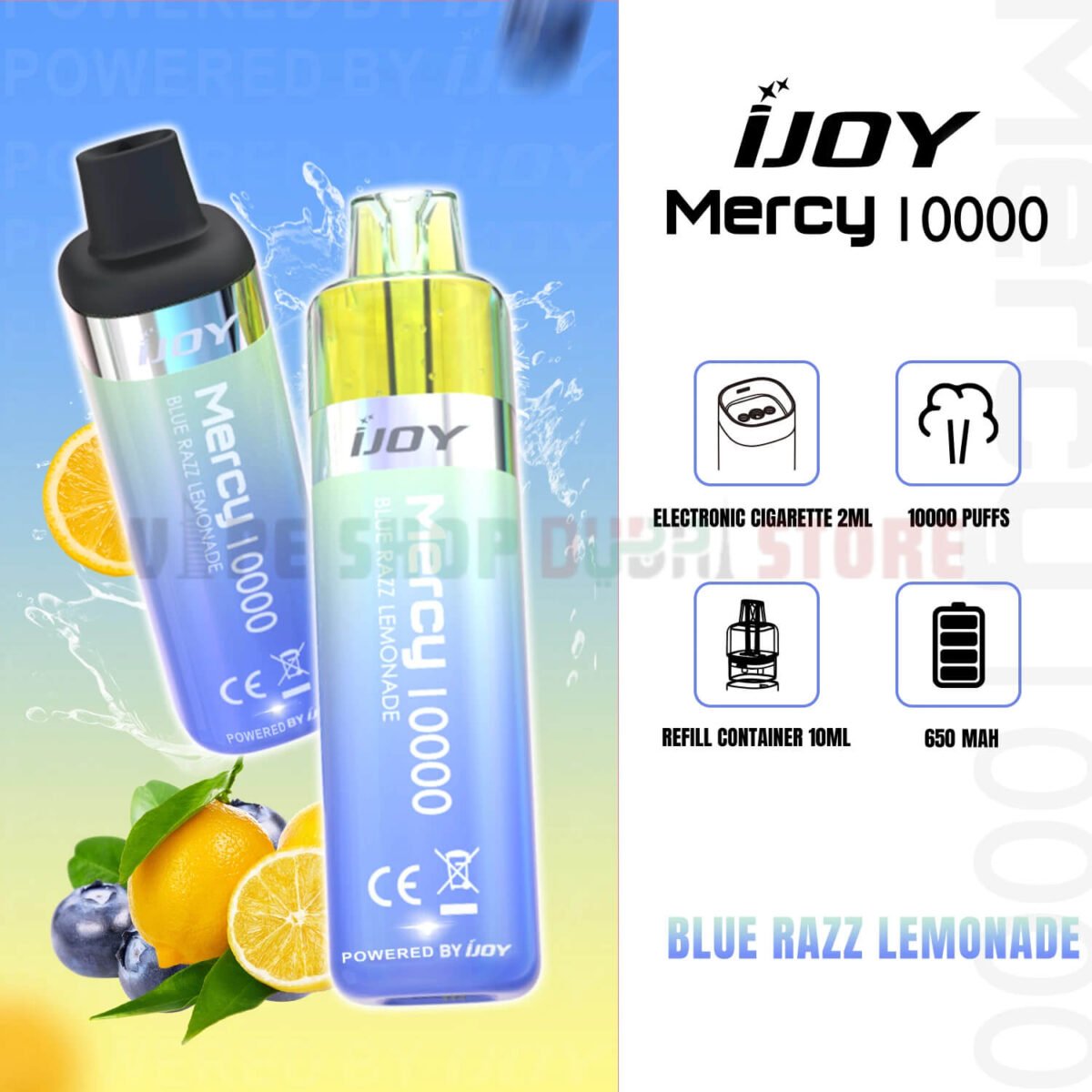 iJoy Mercy 10000 Puffs 20MG Nicotine In UAE BLUE RAZZ LEMONADE