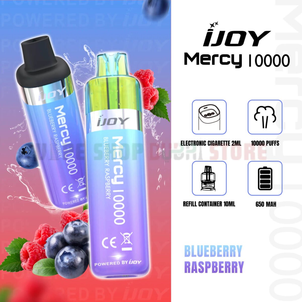 iJoy Mercy 10000 Puffs 20MG Nicotine In UAE BLUEBERRY RASPBERRY