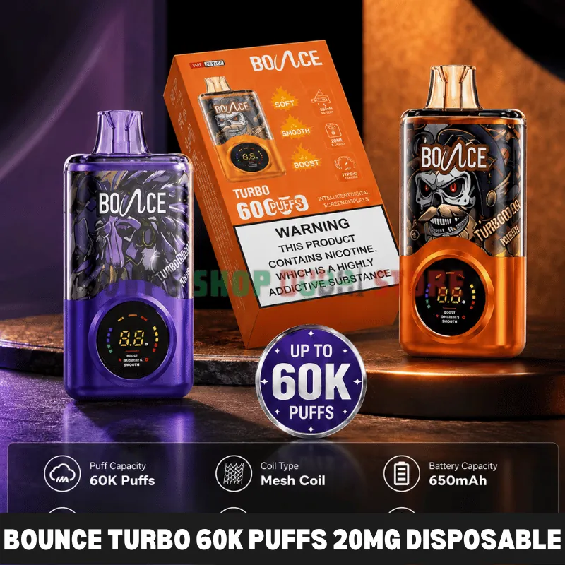 Bounce Turbo 60k Puffs 20mg Disposable Vape in Dubai