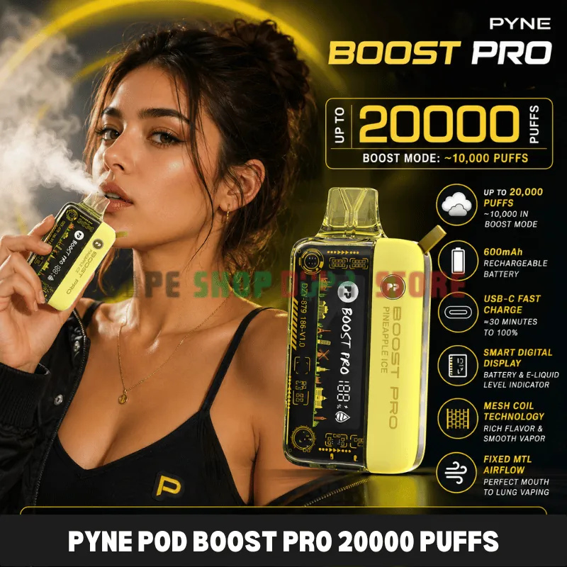 PYNE POD Boost Pro 20000 Puffs 20MG Disposable Vape in Dubai