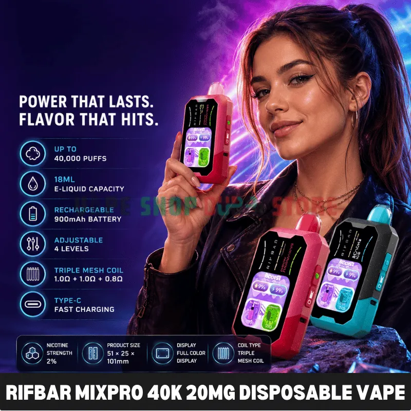 Rifbar Mixpro 40K 20mg Disposable Vape in UAE